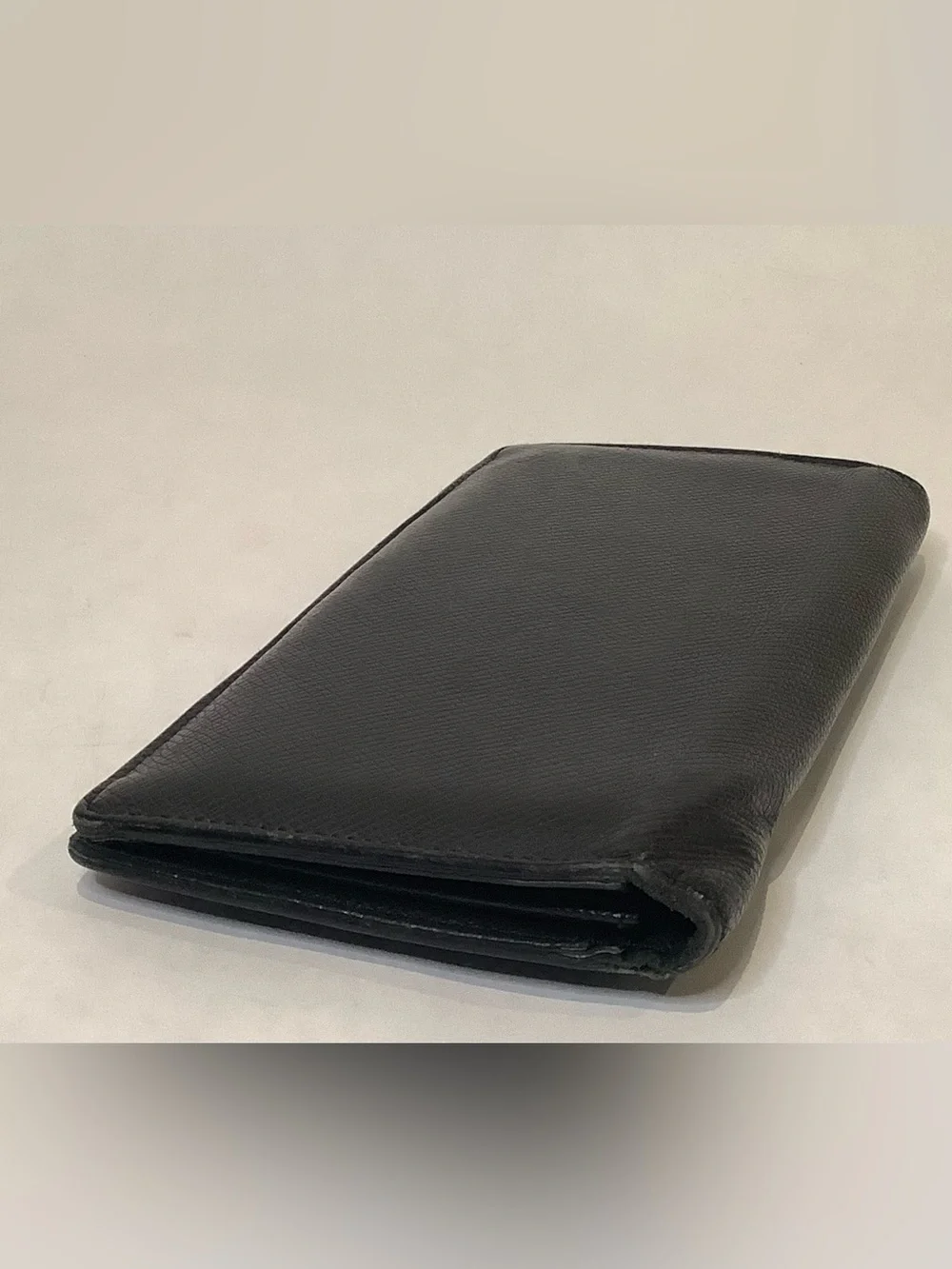 Classic Men's/womens Black Leather Long flap Wallet